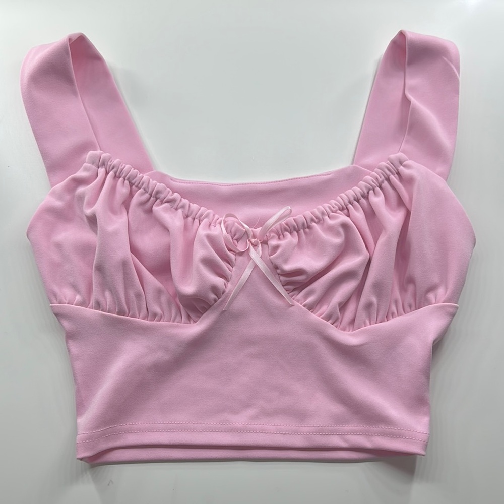 Pink Sleeveless Crop Top